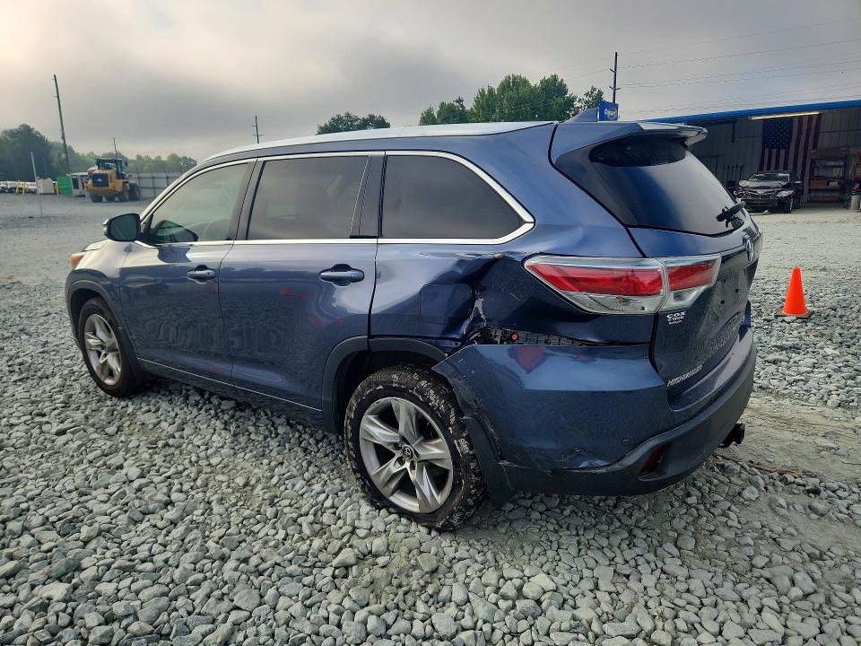 2016 Toyota Highlander VIN 5TDDKRFH6GS325739 COPART salvage auction — REAR END, Nc - Salvage Certificate Of Title, sold $7,600 on 2026-07-22 (photo 2)