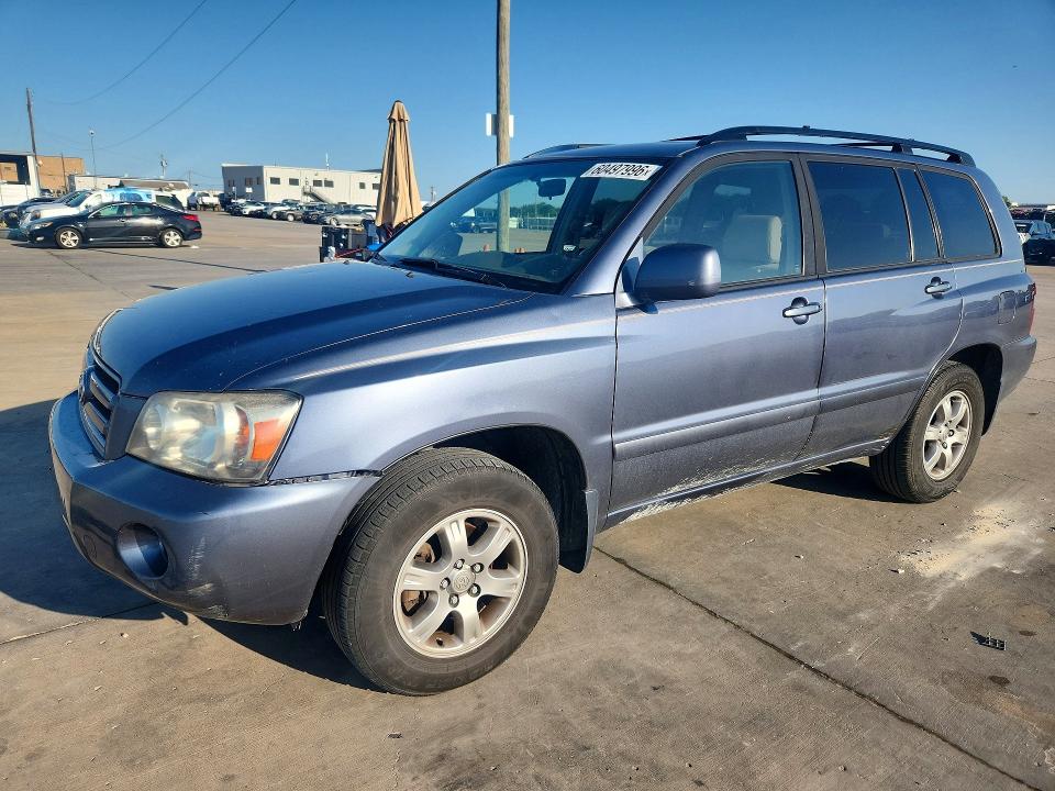 2006 Toyota Highlander VIN JTEGP21A760097943 COPART salvage auction — FRONT END, Tx - Certificate Of Title, sold $900 on 2026-07-18 (photo 1)