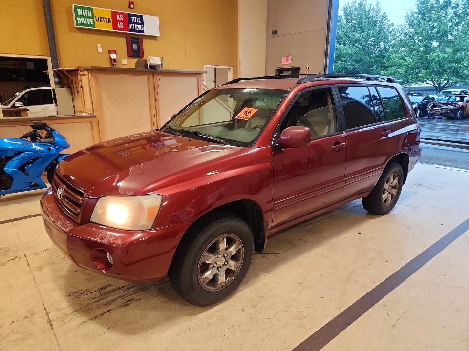 2005 Toyota Highlander VIN JTEEP21A550115572 COPART salvage auction — REAR END, Ma - Cert Of Title-Salvage, sold $775 on 2026-07-28 (photo 1)