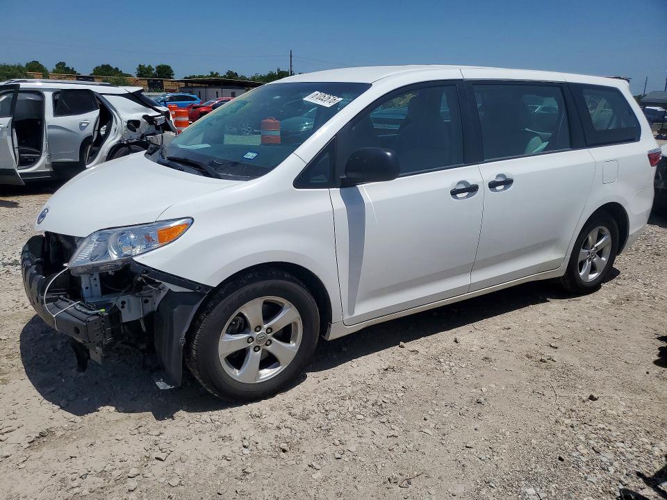 2017 Toyota Sienna VIN 5TDZZ3DC3HS884947 COPART salvage auction — FRONT END, Tx - Salvage Vehicle Title, sold $3,300 on 2026-07-23 (photo 1)