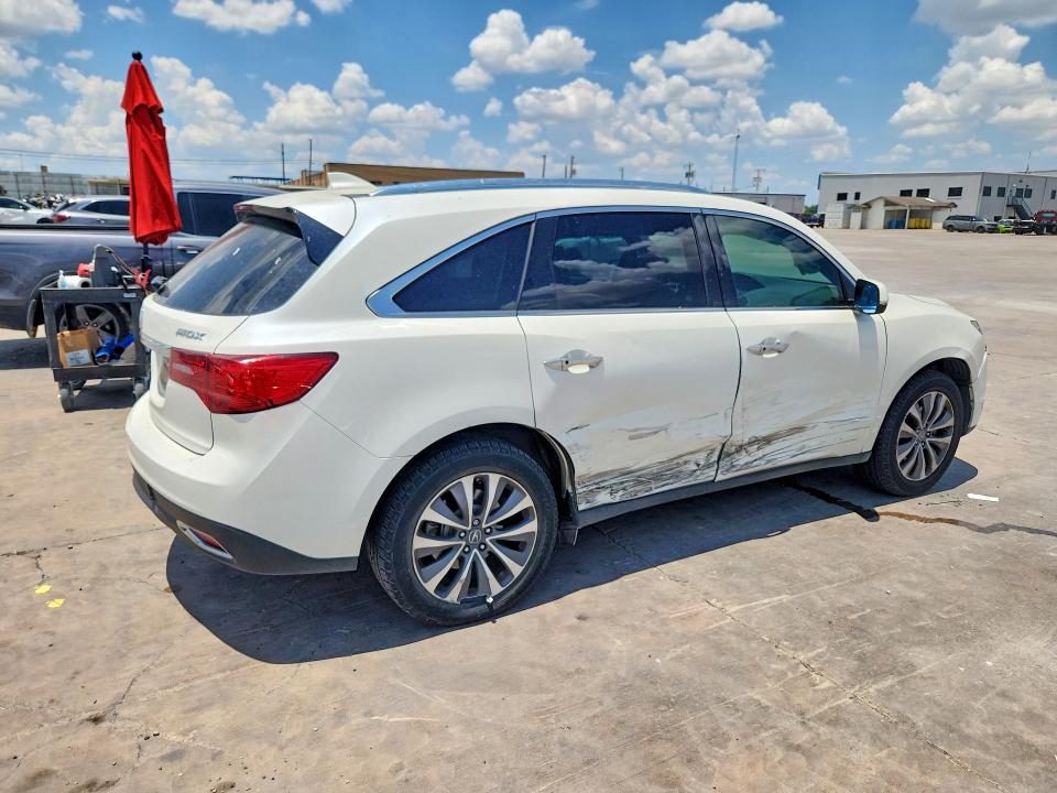 2016 Acura Mdx VIN 5FRYD3H49GB012447 COPART salvage auction — SIDE, Tx - Salvage Vehicle Title, sold $3,750 on 2026-08-03 (photo 3)