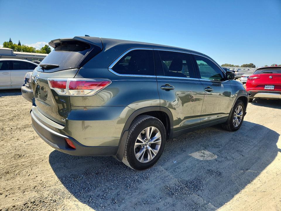 2016 Toyota Highlander VIN 5TDZKRFH1GS171236 COPART salvage auction — FRONT END, Ca - Salvage Certificate, sold $7,700 on 2026-07-23 (photo 3)