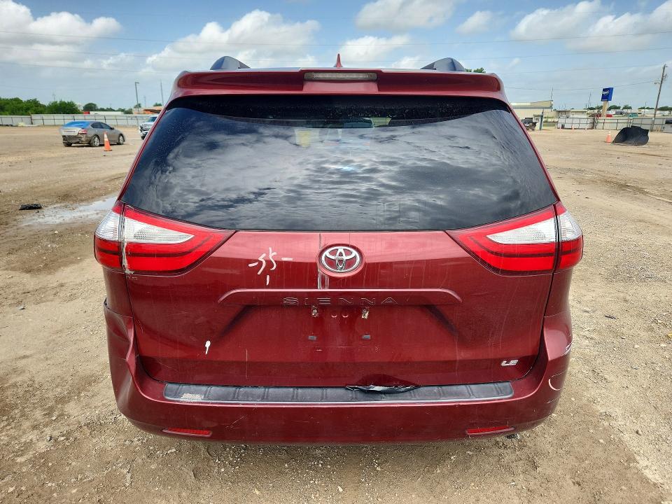 2018 Toyota Sienna VIN 5TDKZ3DC4JS932088 COPART salvage auction — FRONT END, TX - SALVAGE VEHICLE TITLE (P), sold $950 on 2026-07-22 (photo 6)