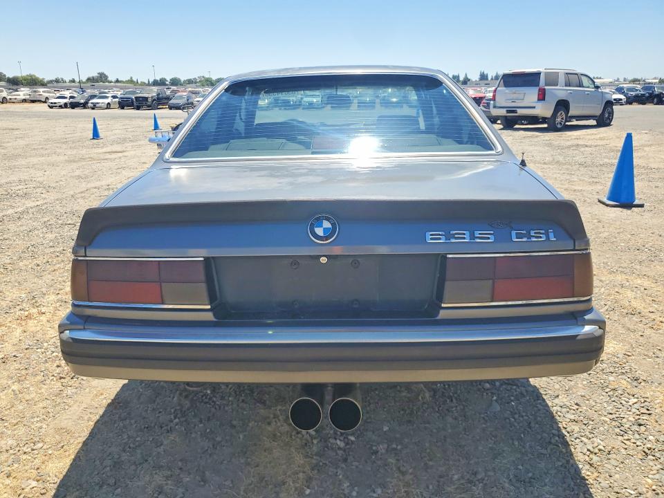 1989 BMW 6 series VIN WBAEC8411K3268049 COPART salvage auction — NORMAL WEAR, CA - DIS/DLR/EXP ONLY CLEAN TITLE, sold $7,000 on 2026-08-04 (photo 6)