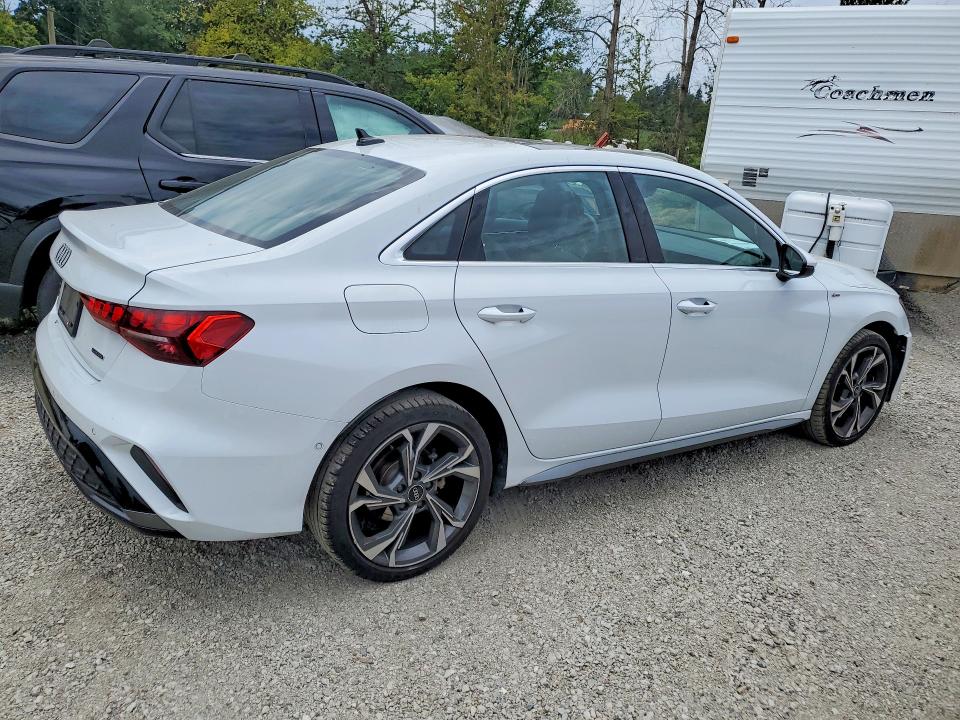 2025 Audi A3 VIN WAULUCGY4SA121994 COPART salvage auction — SIDE, Ab - Oop - Active, sold $16,500 on 2026-07-29 (photo 3)