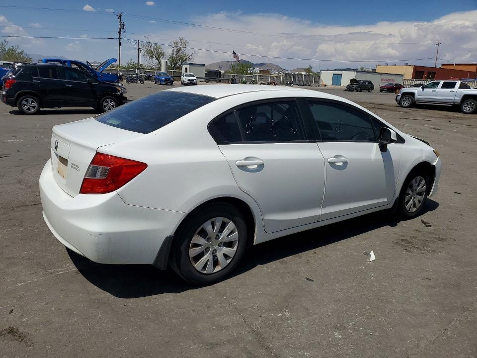 2012 Honda Civic VIN 2HGFB2F53CH598363 COPART salvage auction — FRONT END, Tx - Salvage Vehicle Title, sold $1,150 on 2026-07-31 (photo 3)