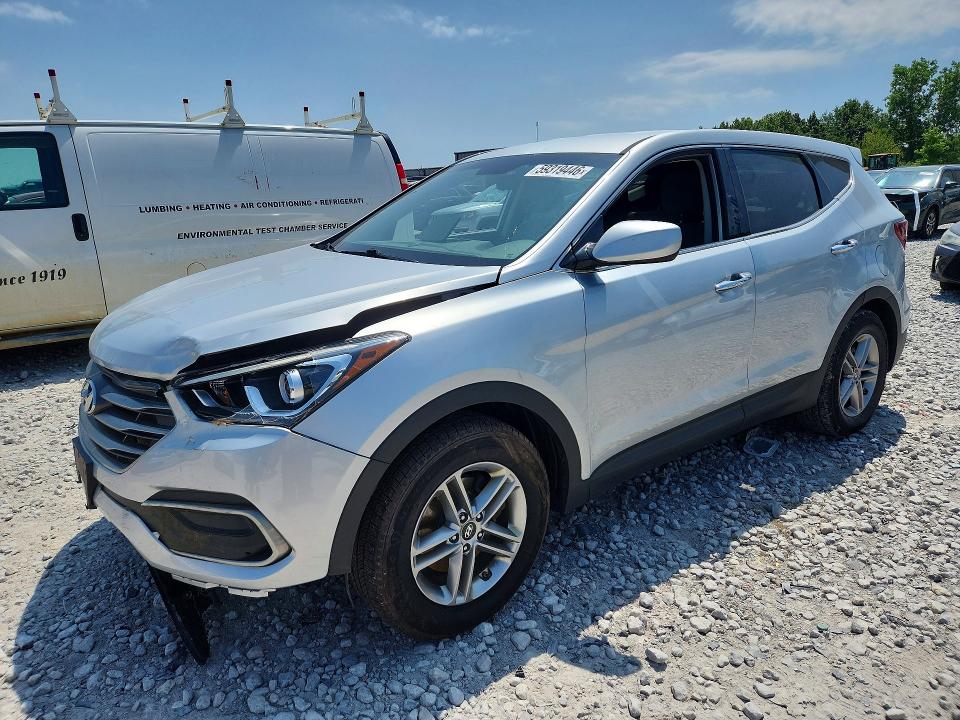 2018 Hyundai Santa fe VIN 5XYZTDLB8JG509901 COPART salvage auction — FRONT END, Mi - Certificate Of Title, sold $1,350 on 2026-07-16 (photo 1)