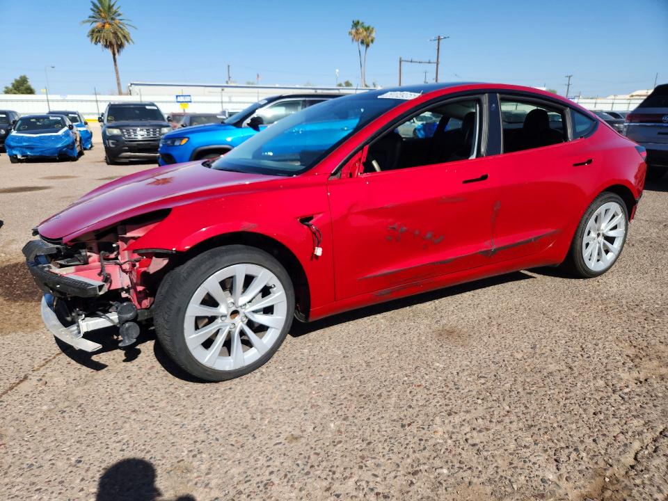 2022 Tesla Model 3 VIN 5YJ3E1EA1NF303934 COPART salvage auction — SIDE, AZ - CERTIFICATE OF TITLE, sold $3,650 on 2026-07-20 (photo 1)
