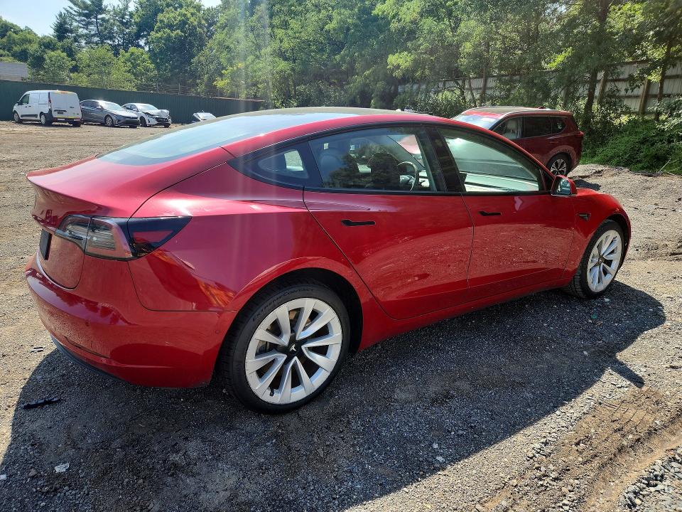 2022 Tesla Model 3 VIN 5YJ3E1EA5NF187783 COPART salvage auction — MECHANICAL, PA - CERT OF TITLE, sold $175 on 2026-07-22 (photo 3)