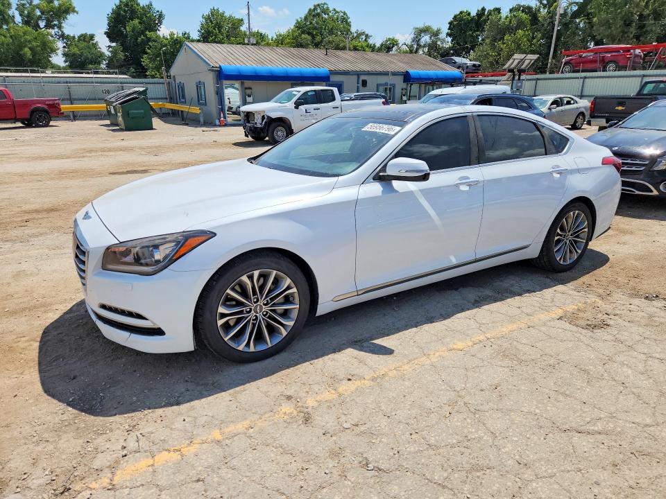 2015 Hyundai Genesis VIN KMHGN4JE4FU063875 COPART salvage auction — HAIL, KS - CERT OF TITLE-SALVAGE (P), sold $1,200 on 2026-07-27 (photo 1)