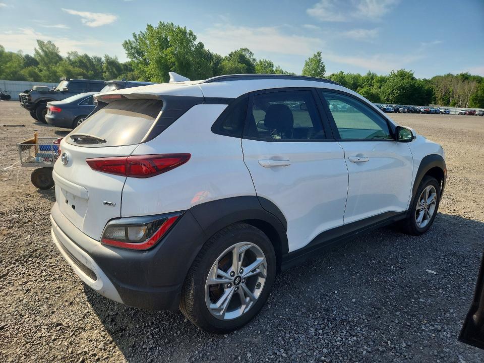 2023 Hyundai Kona VIN KM8K6CABXPU943892 COPART salvage auction — REAR END, Salvage Title, sold $5,700 on 2026-09-09 (photo 3)