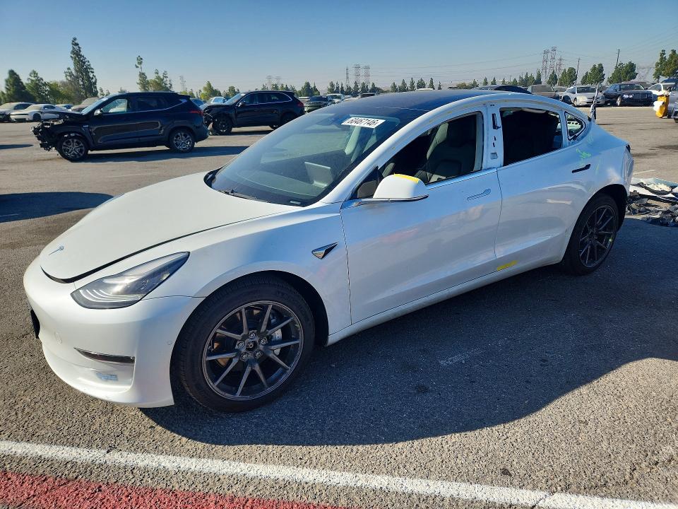 2020 Tesla Model 3 VIN 5YJ3E1EB5LF619732 COPART salvage auction — REAR END, Ca - Salvage Certificate, sold $4,900 on 2026-07-16 (photo 1)