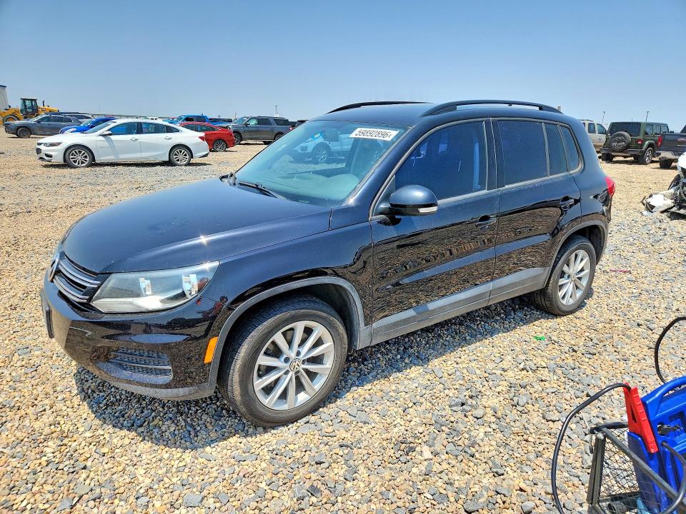 2017 Volkswagen Tiguan VIN WVGBV7AX0HK054845 COPART salvage auction — REAR END, TX - SALVAGE VEHICLE TITLE, sold $1,350 on 2026-08-18 (photo 1)