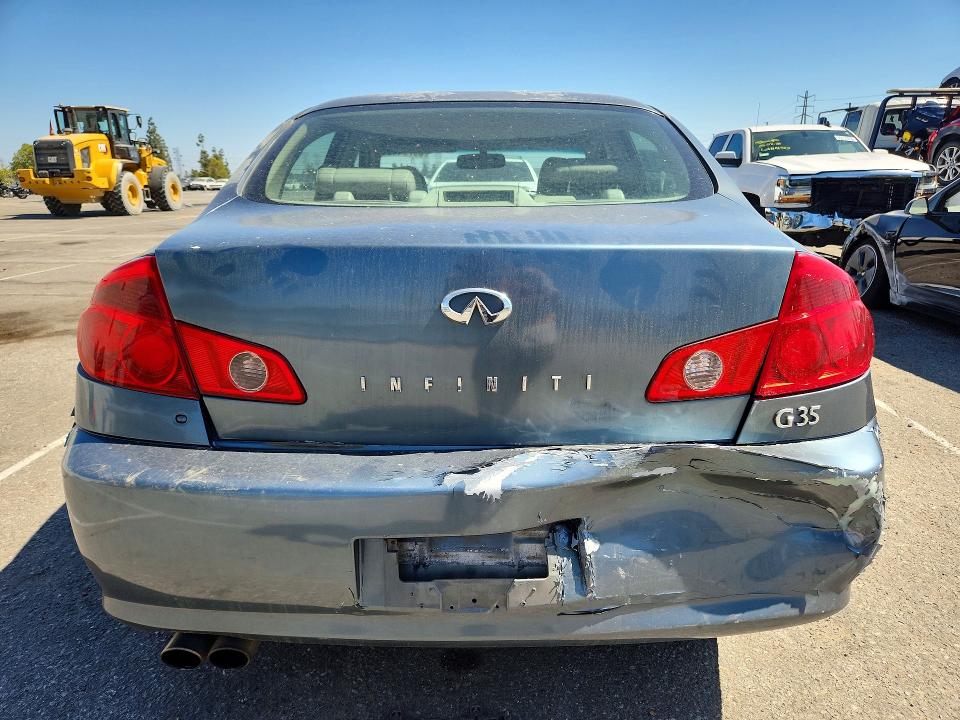 2006 Infiniti G35 VIN JNKCV51E56M506736 COPART salvage auction — MINOR DENT/SCRATCHES, CA - SALVAGE CERTIFICATE, sold $500 on 2026-07-16 (photo 6)