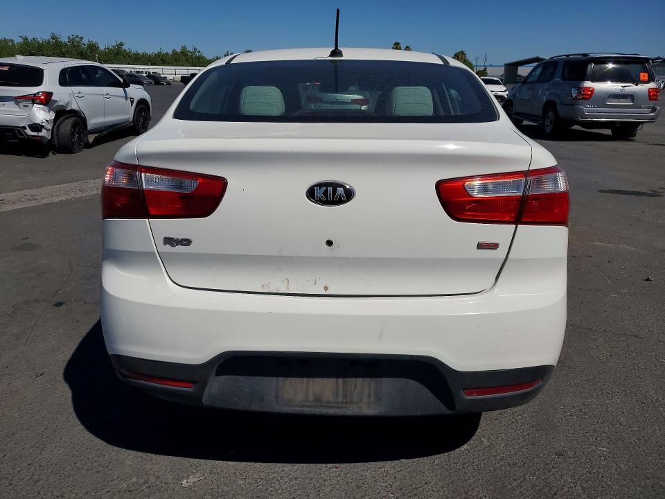 2013 Kia Rio VIN KNADM4A36D6154377 COPART salvage auction — FRONT END, Ca - Salvage Certificate, sold $450 on 2026-07-16 (photo 6)