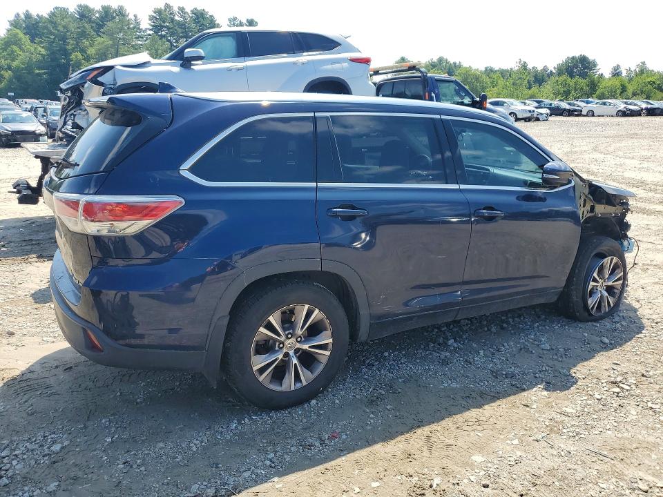 2014 Toyota Highlander VIN 5TDJKRFH5ES065334 COPART salvage auction — FRONT END, Ma - Cert Of Title-Reconstrctd Coll, sold $6,400 on 2026-07-16 (photo 3)