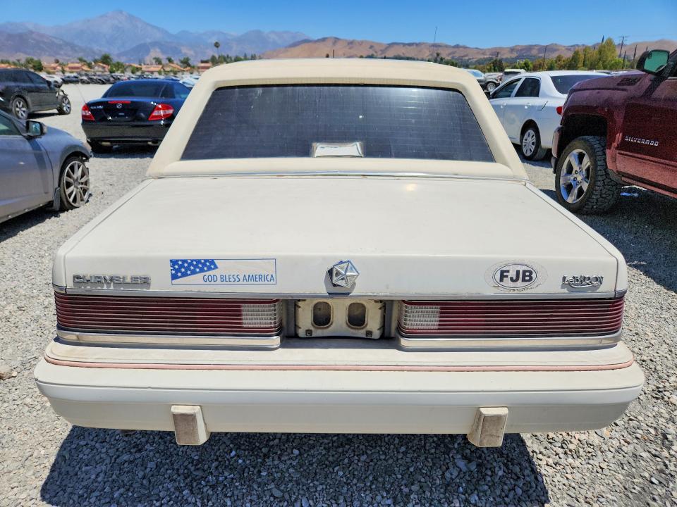 1987 Chrysler Lebaron VIN 1C3BC56D7HF168495 COPART salvage auction — MINOR DENT/SCRATCHES, CA - DIS/DLR/EXP ONLY CLEAN TITLE, sold $200 on 2026-08-19 (photo 6)