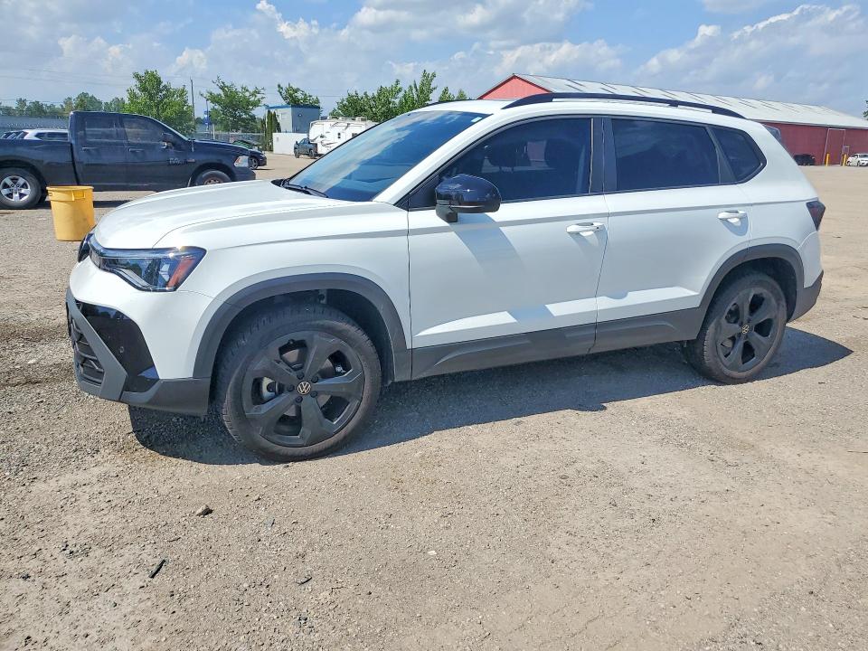 2025 Volkswagen Taos VIN 3VV2C7B2XSM080996 COPART salvage auction — FRONT END, ON - PERMIT NO BRAND - UNFIT, sold $16,350 on 2026-08-20 (photo 1)
