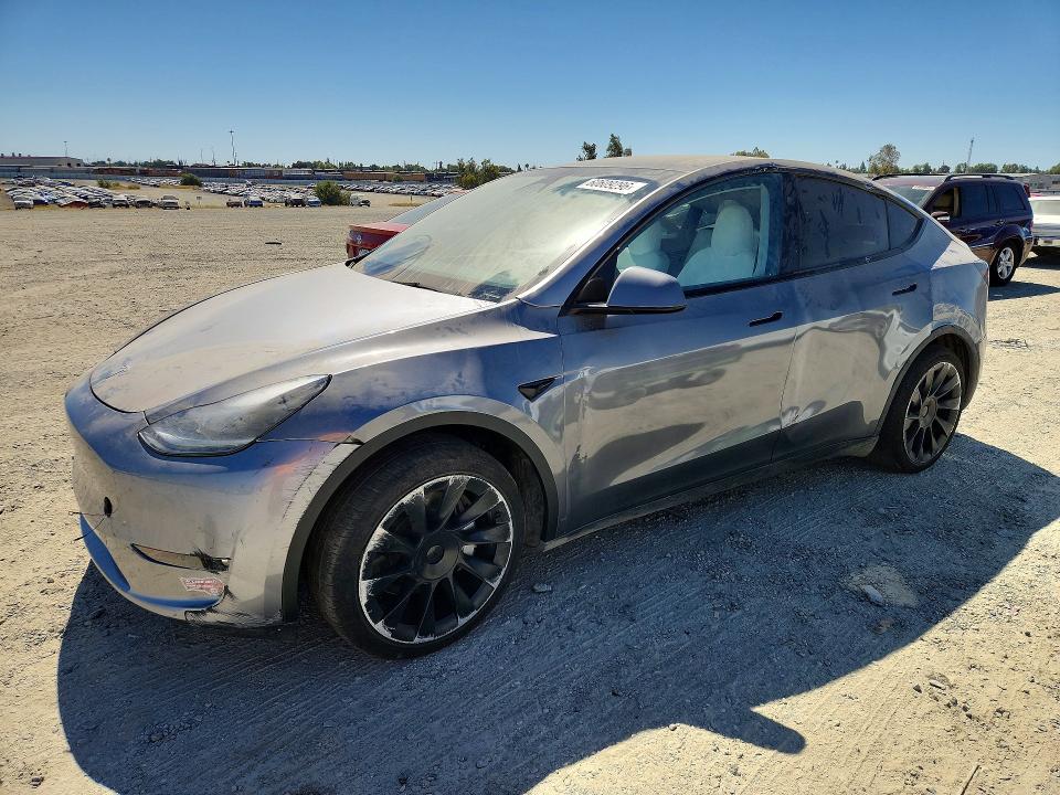 2025 Tesla Model y VIN 7SAYGAEE6SF219870 COPART salvage auction — REAR END, Ca - Salvage Certificate (P), sold $8,700 on 2026-07-14 (photo 1)