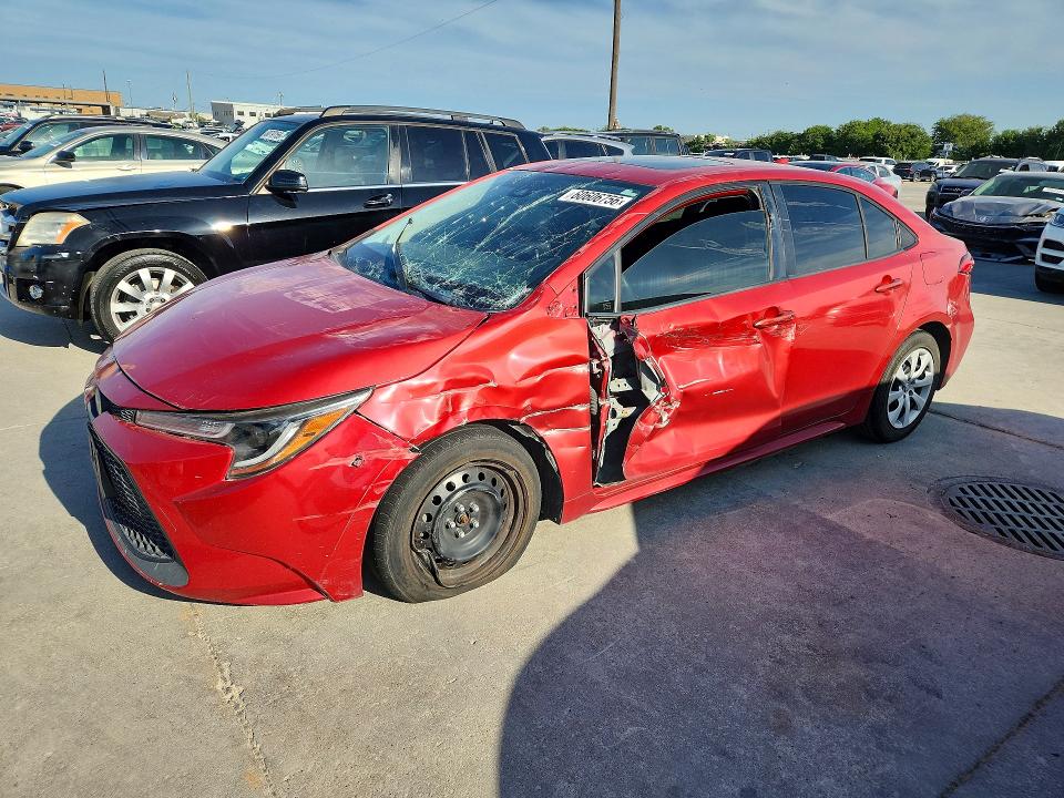 2020 Toyota Corolla VIN JTDHPRAE1LJ007938 COPART salvage auction — SIDE, TX - SALVAGE VEHICLE TITLE (P), sold $3,750 on 2026-07-20 (photo 1)