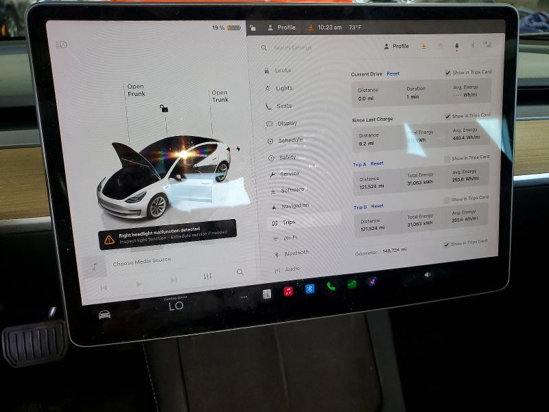 2022 Tesla Model 3 VIN 5YJ3E1EA5NF285535 COPART salvage auction — FRONT END, Fl - Certificate Of Title, sold $8,900 on 2026-07-27 (photo 9)