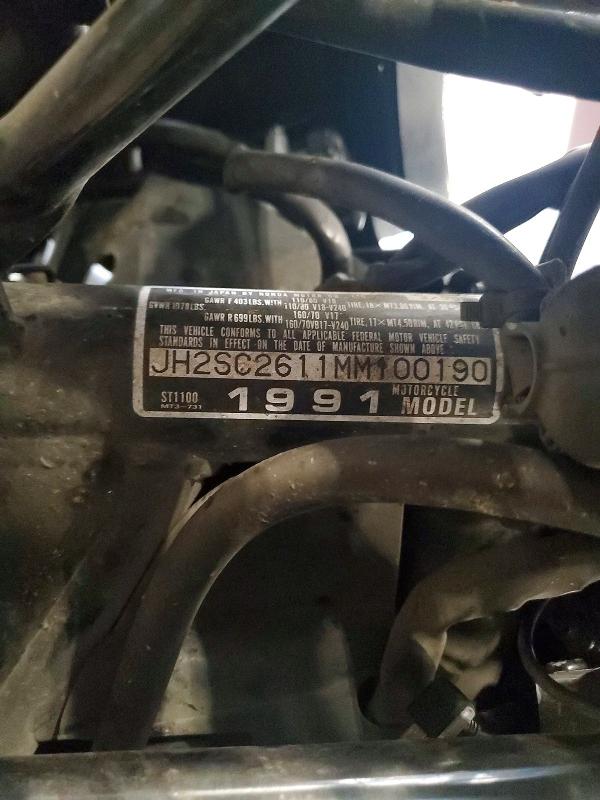 1991 Honda St VIN JH2SC2611MM100190 COPART salvage auction — FRONT END, Mn - Parts Vehicle Bill Of Sale, sold $30 on 2026-07-23 (photo 8)