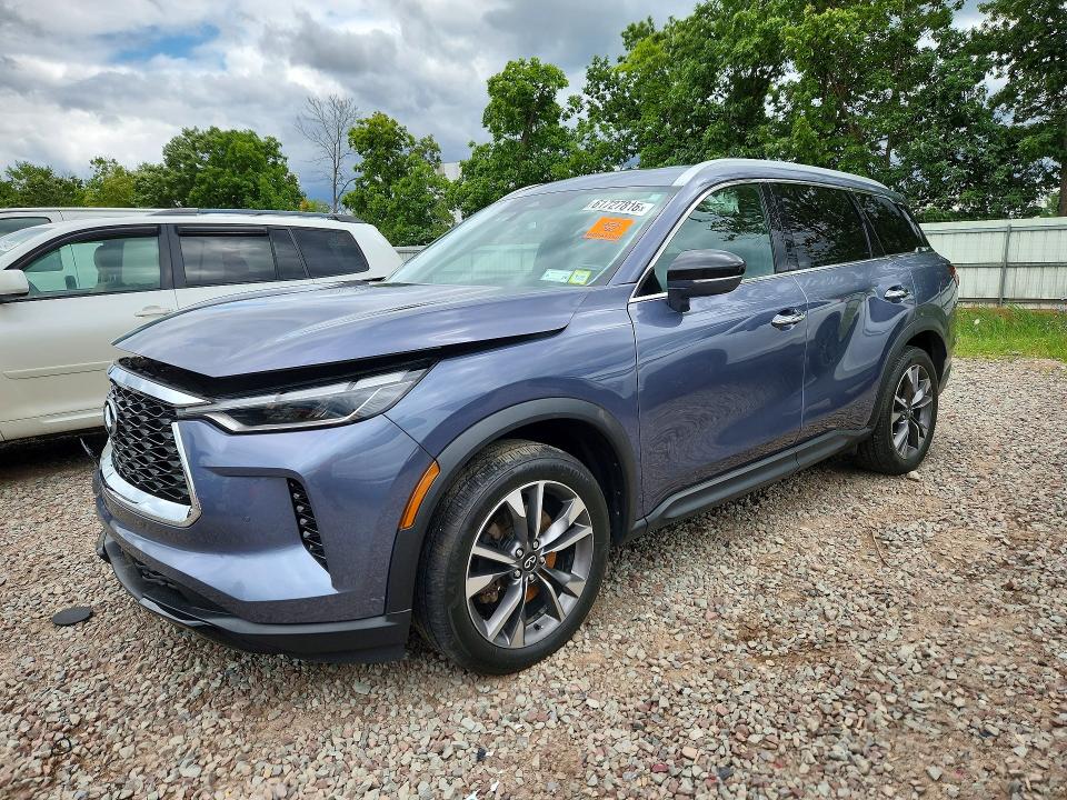2023 Infiniti Qx60 VIN 5N1DL1FS0PC332001 COPART salvage auction — FRONT END, Ny - Mv-907A Salvage Certificate, sold $9,100 on 2026-08-19 (photo 1)