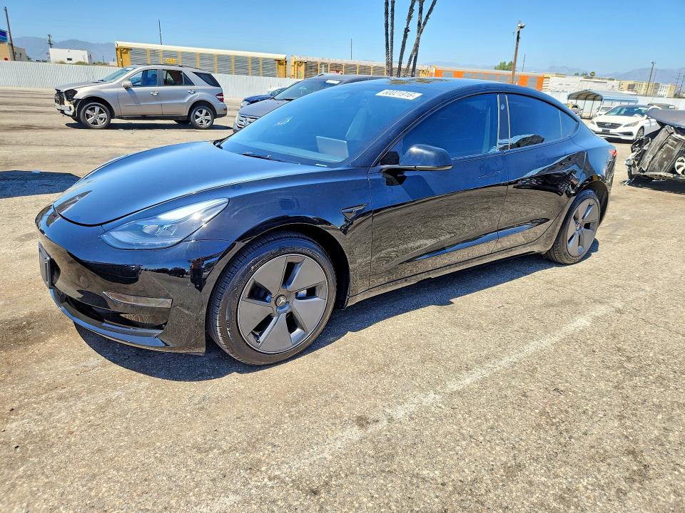 2023 Tesla Model 3 VIN 5YJ3E1EA7PF698947 COPART salvage auction — NORMAL WEAR, Ca - Salvage Certificate (P), sold $13,700 on 2026-07-24 (photo 1)