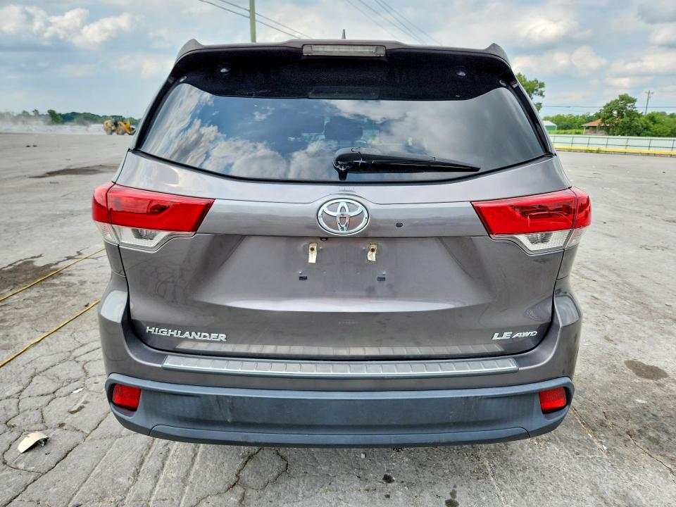 2018 Toyota Highlander VIN 5TDBZRFH5JS812280 COPART salvage auction — FRONT END, Tx - Salvage Vehicle Title, sold $6,400 on 2026-07-27 (photo 6)