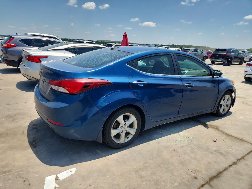 2016 Hyundai Elantra VIN KMHDH4AE0GU568629 COPART salvage auction — FRONT END, TX - CERTIFICATE OF TITLE, sold $1,200 on 2026-08-02 (photo 3)