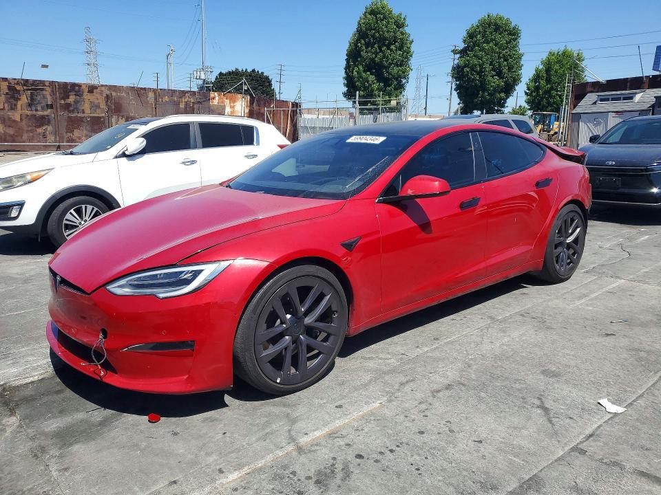 2021 Tesla Model s VIN 5YJSA1E69MF443747 COPART salvage auction — REAR END, Ca - Salvage Certificate, sold $16,600 on 2026-07-15 (photo 1)