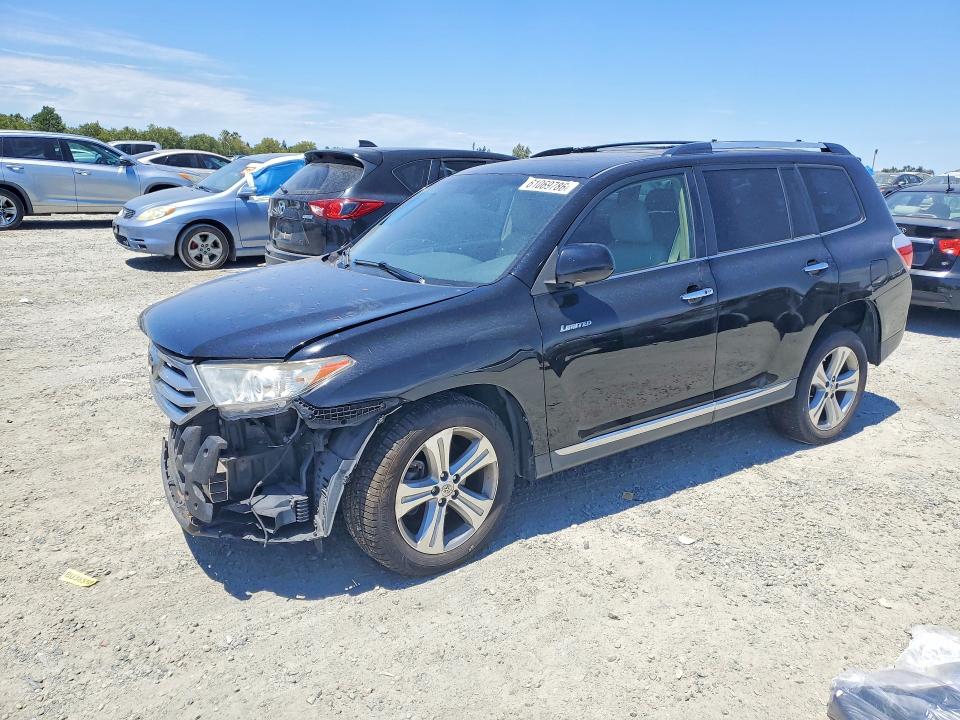 2013 Toyota Highlander VIN 5TDDK3EH7DS217480 COPART salvage auction — FRONT END, Ca - Salvage Certificate, sold $1,600 on 2026-07-28 (photo 1)