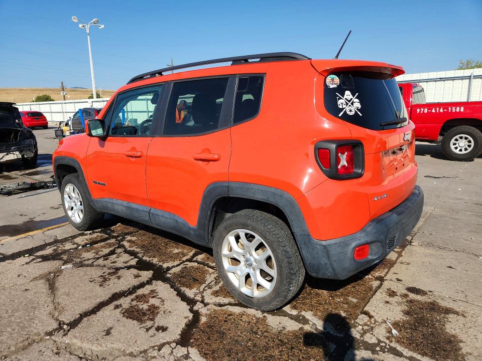 2016 Jeep Renegade VIN ZACCJBBT5GPE15011 COPART salvage auction — HAIL, Co - Certificate Of Title, sold $4,150 on 2026-08-19 (photo 2)