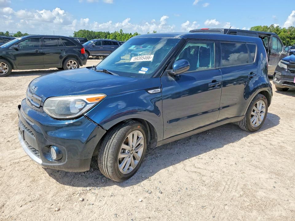 2018 Kia Soul VIN KNDJP3A55J7600226 COPART salvage auction — FRONT END, TX - SALVAGE VEHICLE TITLE (P), sold $1,100 on 2026-07-17 (photo 1)