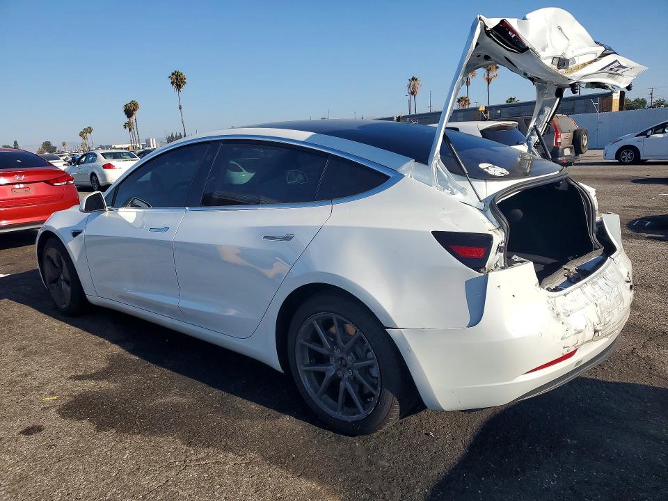 2018 Tesla Model 3 VIN 5YJ3E1EB7JF100047 COPART salvage auction — REAR END, Ca - Salvage Certificate, sold $5,500 on 2026-07-28 (photo 2)