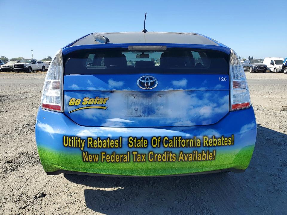 2011 Toyota Prius VIN JTDKN3DU0B1388787 COPART salvage auction — REAR END, CA - DIS/DLR/EXP ONLY CLEAN TITLE, sold $800 on 2026-07-21 (photo 6)