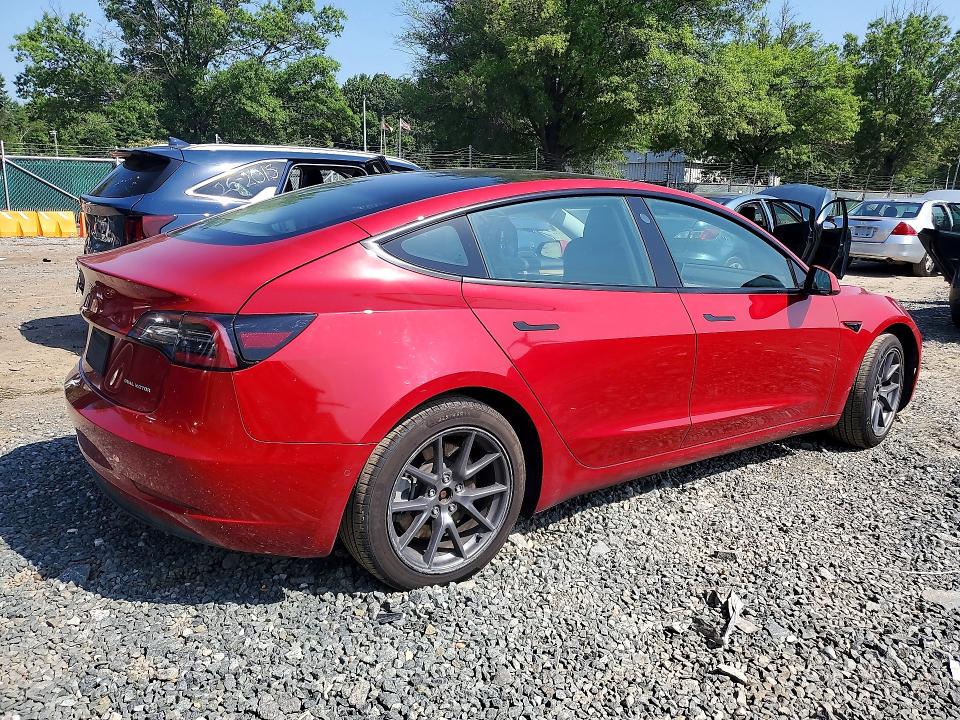 2022 Tesla Model 3 VIN 5YJ3E1EB4NF285776 COPART salvage auction — REAR END, Md - Cert Of Salvage < 75% Damage, sold $5,450 on 2026-07-19 (photo 3)