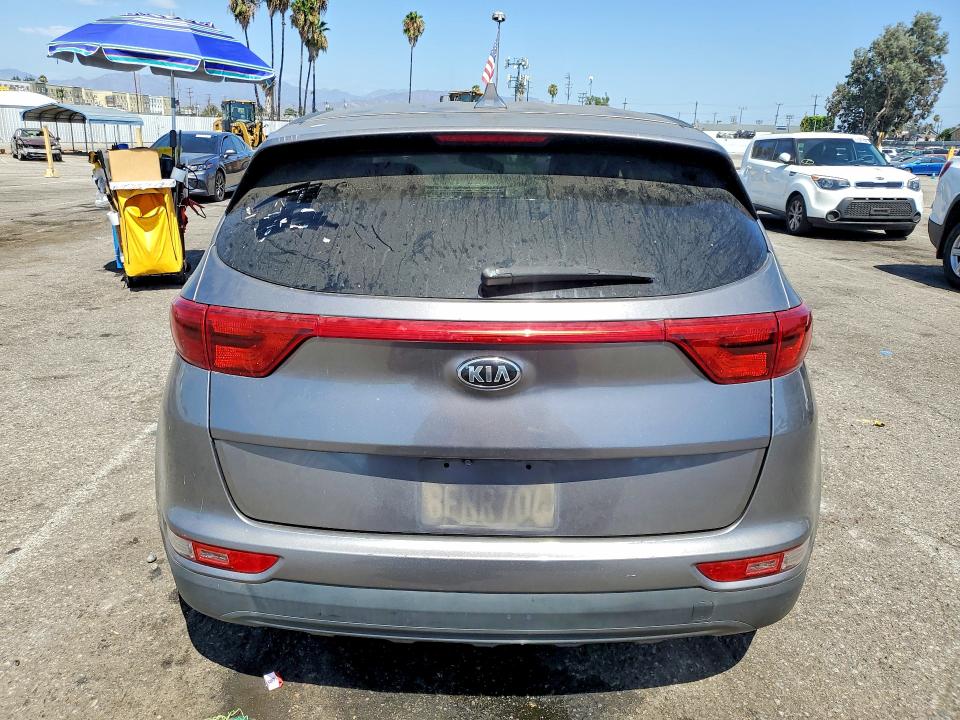 2018 Kia Sportage VIN KNDPM3AC0J7338276 COPART salvage auction — VANDALISM, Ca - Salvage Certificate, sold $225 on 2026-07-24 (photo 6)