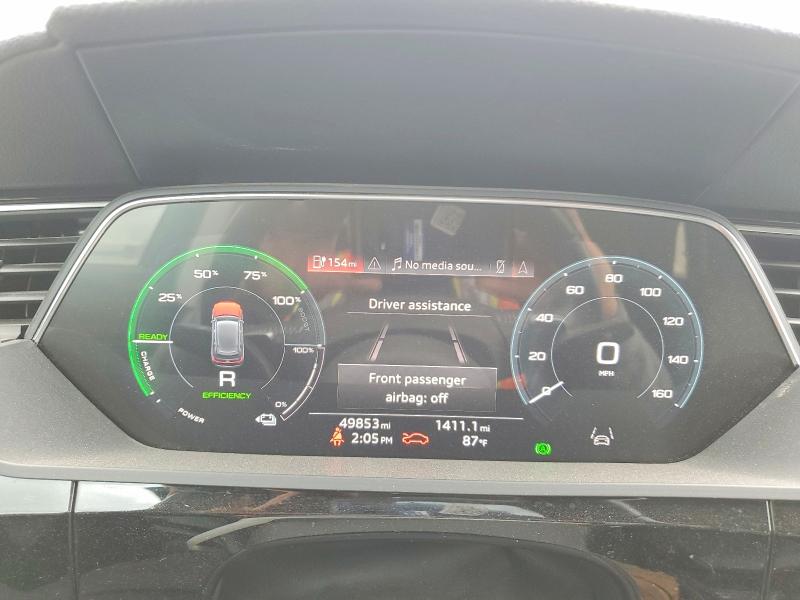 2021 Audi E-tron VIN WA1AAAGE0MB010699 COPART salvage auction — FRONT END, Ia - Cert Of Title-Salvage Title, sold $14,600 on 2026-08-26 (photo 9)
