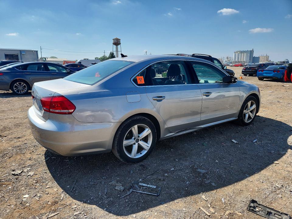 2013 Volkswagen Passat VIN 1VWBP7A35DC024110 COPART salvage auction — HAIL, Salvage Title, sold $225 on 2026-08-05 (photo 3)