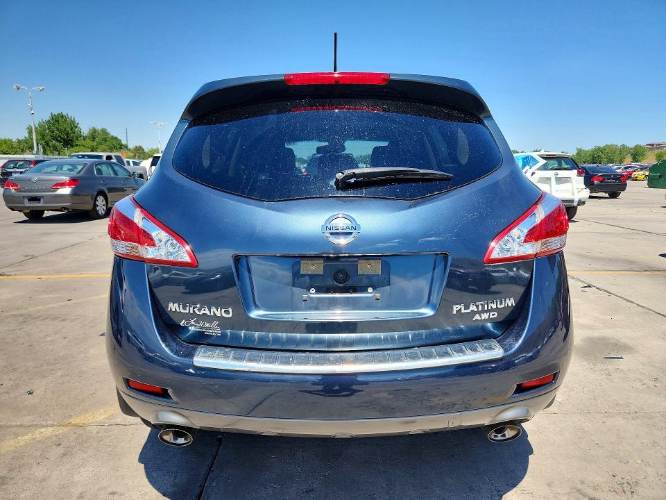 2014 Nissan Murano VIN JN8AZ1MW6EW503605 COPART salvage auction — VANDALISM, Co - Public - Salvage Title, sold $275 on 2026-07-29 (photo 6)