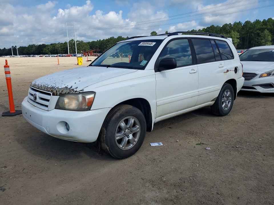 2007 Toyota Highlander VIN JTEGP21A770147659 COPART salvage auction — SIDE, LA - CERTIFICATE OF TITLE, sold $850 on 2026-07-10 (photo 1)