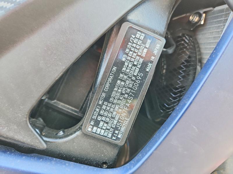 2025 Suzuki Gsx-r VIN JS1GN7FA4S7100695 COPART salvage auction — SIDE, Ny - Mv-907A Salvage Certificate, sold $600 on 2026-07-30 (photo 8)