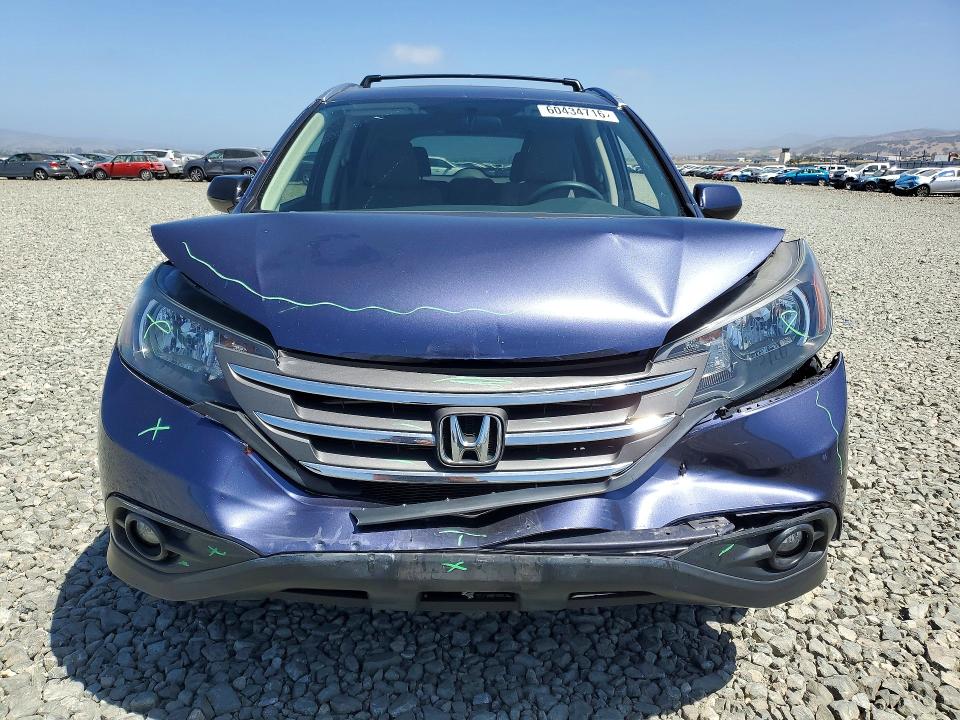 2012 Honda Cr-v VIN JHLRM4H55CC011309 COPART salvage auction — FRONT END, Ca - Salvage Certificate, sold $2,350 on 2026-07-16 (photo 5)