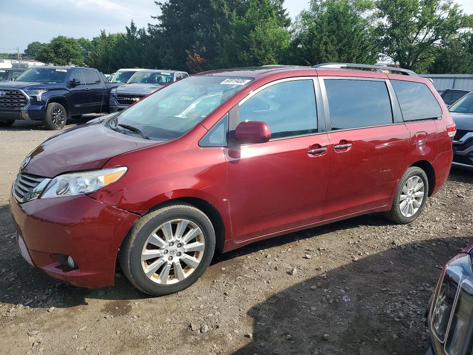 2013 Toyota Sienna VIN 5TDDK3DC0DS059294 COPART salvage auction — FRONT END, Md - Certificate Of Title, sold $2,550 on 2026-07-27 (photo 1)