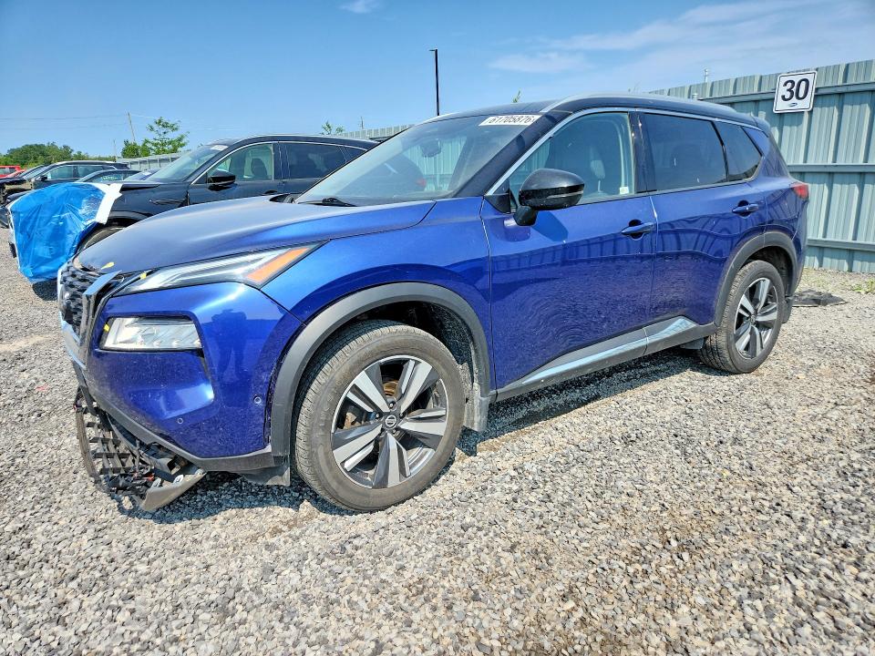 2021 Nissan Rogue VIN JN8AT3DD3MW318311 COPART salvage auction — FRONT END, On - Permit No Brand - Unfit, sold $5,300 on 2026-07-30 (photo 1)