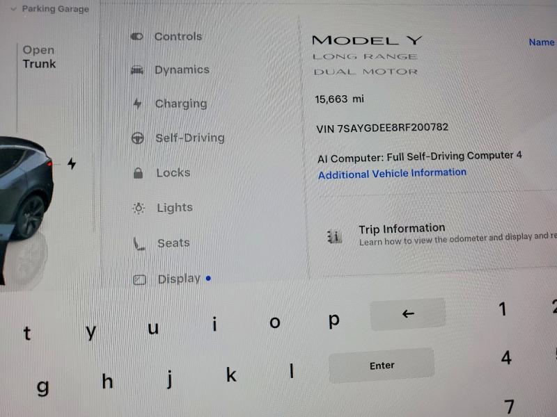2024 Tesla Model y VIN 7SAYGDEE8RF200782 COPART salvage auction — REAR END, Wa - Bill Of Sale, sold $12,300 on 2026-07-13 (photo 9)