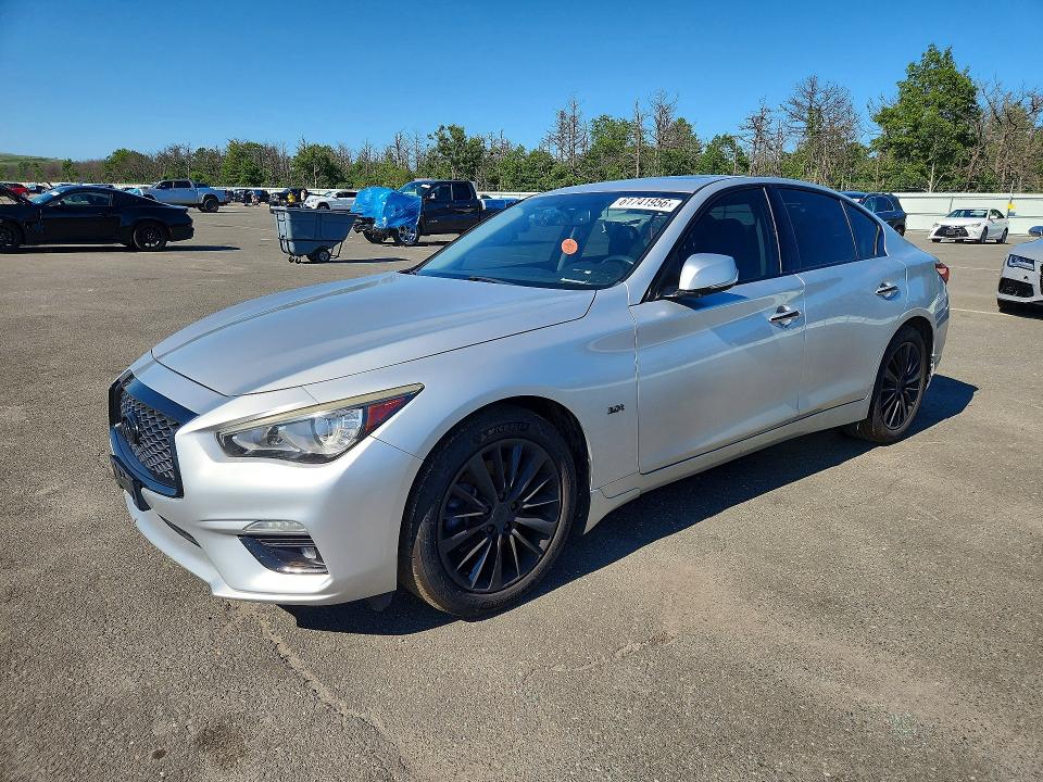 2018 Infiniti Q50 VIN JN1EV7AR7JM611699 COPART salvage auction — FRONT END, NY - MV-907A SALVAGE CERTIFICATE, sold $3,050 on 2026-07-27 (photo 1)