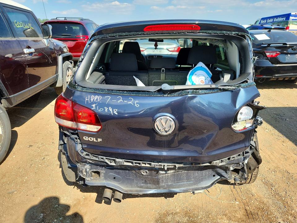 2012 Volkswagen Golf VIN WVWDA7AJ7CW257088 COPART salvage auction — REAR END, Il - Salvage Certificate, sold $400 on 2026-08-11 (photo 6)