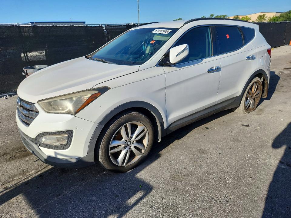 2014 Hyundai Santa fe VIN 5XYZU3LA1EG184268 COPART salvage auction — REAR END, Fl - Certificate Of Title (P), sold $1,150 on 2026-07-23 (photo 1)
